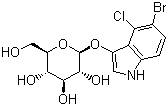 5-溴-4-氯-3-吲哚基-beta-D-吡喃葡糖苷分子结构 (CAS 15548-60-4)