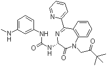 N-[(3R)-1-(3,3-二甲基-2-氧代丁基)-2,3-二氢-2-氧代-5-(2-吡啶基)-1H-1,4-苯并二氮杂卓-3-基]-N'-[3-(甲基氨基)苯基]脲分子结构 (CAS 155488-25-8)