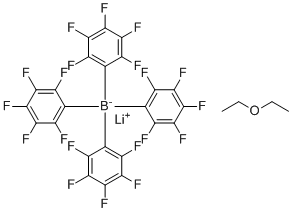 Lithium tetrakis(pentafluorophenyl)borate ethyl etherate molecular structure (CAS 155543-02-5)
