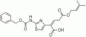 4-(2-苄氧羰基氨基-4-噻唑基)-4-羧基-3-丁烯酸 (2-甲基-2-丁烯-4-基) 酯分子结构 (CAS 155657-19-5)