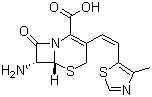 (6R,7R)-7-Amino-3-[(1Z)-2-(4-methyl-5-thiazolyl)ethenyl]-8-oxo-5-thia-1-azabicyclo[4.2.0]oct-2-ene-2-carboxylic acid molecular structure (CAS 155723-02-7)