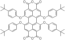 structure of CAS# 156028-30-7, 1,6,7,12-Tetra-tert-butylphenoxyperylene-3,4,9,10-tetracarboxylic dianhydride;5,6,12,13-Tetrakis[4-(1,1-dimethylethyl)phenoxy]-perylo[3,4-cd:9,10-c'd']dipyran-1,3,8,10-tetrone