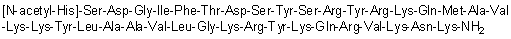 N-Acetyl-L-histidyl-L-seryl-L-alpha-aspartylglycyl-L-isoleucyl-L-phenylalanyl-L-threonyl-L-alpha-aspartyl-L-seryl-L-tyrosyl-L-seryl-L-arginyl-L-tyrosyl-L-arginyl-L-lysyl-L-glutaminyl-L-methionyl-L-alanyl-L-valyl-L-lysyl-L-lysyl-L-tyrosyl-L-leucyl-L-alanyl-L-alanyl-L-valyl-L-leucylglycyl-L-lysyl-L-arginyl-L-tyrosyl-L-lysyl-L-glutaminyl-L-arginyl-L-valyl-L-lysyl-L-asparaginyl-L-lysinamide molecular structure (CAS 156106-32-0)