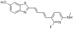 2-[(1E,3E)-4-[2-Fluoro-6-(methylamino)-3-pyridinyl]-1,3-butadien-1-yl]-6-benzothiazolol molecular structure (CAS 1565797-18-3)