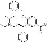 3-[(1R)-3-[Bis(1-methylethyl)amino]-1-phenylpropyl]-4-(phenylmethoxy)benzoic acid methyl ester molecular structure (CAS 156755-35-0)