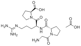 structure of CAS# 157009-81-9, GPRP acetate;acetic acid;(2S)-1-[(2S)-2-[[(2S)-1-(2-aminoacetyl)pyrrolidine-2-carbonyl]amino]-5-(diaminomethylideneamino)pentanoyl]pyrrolidine-2-carboxylic acid
