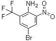 structure of CAS# 157026-18-1, 4-Bromo-2-nitro-6-(trifluoromethyl)benzenamine;2-Amino-5-bromo-3-nitrobenzotrifluoride; 4-Bromo-2-nitro-6-(trifluoromethyl)aniline