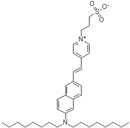 4-[2-[6-(Dioctylamino)-2-naphthalenyl]ethenyl]-1-(3-sulfopropyl)pyridinium inner salt molecular structure (CAS 157134-53-7)