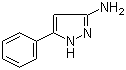 结构式 CAS# 1572-10-7, 3-氨基-5-苯基吡唑; 5-氨基-3-苯基吡唑
