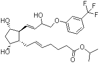 结构式 CAS# 157283-68-6, 曲沃前列素; (E)-7-[(1R,2S,3R,5S)-3,5-二羟基-2-[(E)-3-羟基-4-[3-(三氟甲基)苯氧基]丁-1-烯基]环戊基]庚-5-烯酸异丙醚