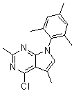 structure of CAS# 157286-81-2, 4-Chloro-2,5-dimethyl-7-(2,4,6-trimethylphenyl)-7H-pyrrolo[2,3-d]pyrimidine