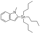 2-Tributylstannyl-1-methyl-1H-indole molecular structure (CAS 157427-46-8)