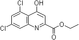 structure of CAS# 157848-08-3, 5,7-Dichlorokynurenic acid ethyl ester;5,7-Dichloro-4-hydroxy-2-quinolinecarboxylic acid ethyl ester