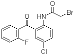 structure of CAS# 1584-62-9, 2-Bromoacetamido-5-chloro-2'-fluorobenzophenone;5-Chloro-2-(bromoacetylamino)-2'-fluorobenzophenone