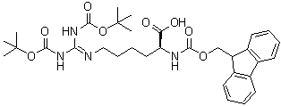 N6-[Bis[[(1,1-dimethylethoxy)carbonyl]amino]methylene]-N2-[(9H-fluoren-9-ylmethoxy)carbonyl]-L-lysine molecular structure (CAS 158478-81-0)
