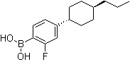 structure of CAS# 159119-10-5, B-[2-Fluoro-4-(trans-4-propylcyclohexyl)phenyl]-boronic acid
