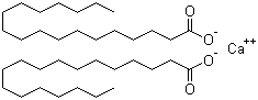 Calcium stearate molecular structure (CAS 1592-23-0)