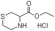 结构式 CAS# 159381-07-4, 硫代吗啉-3-甲酸乙酯盐酸盐