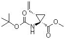 结构式 CAS# 159622-09-0, (1R,2S)-1-[[叔丁氧羰基]氨基]-2-乙烯基环丙烷羧酸甲酯