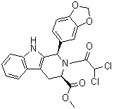 (1R,3R)-1-(1,3-Benzodioxol-5-yl)-2-(2,2-dichloroacetyl)-2,3,4,9-tetrahydro-1H-pyrido[3,4-b]indole-3-carboxylic acid methyl ester molecular structure (CAS 1598416-08-0)