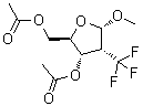 Methyl 2-deoxy-2-(trifluoromethyl)-alpha-D-ribofuranoside diacetate molecular structure (CAS 159945-01-4)