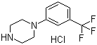 structure of CAS# 16015-69-3, 1-(3-Trifluoromethylphenyl)piperazine hydrochloride;1-[3-(Trifluoromethyl)phenyl]piperazinium chloride