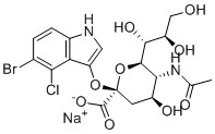 5-Bromo-4-chloro-3-indolyl-alpha-D-N-acetylneuraminic acid sodium salt molecular structure (CAS 160369-85-7)