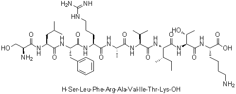 L-Seryl-L-leucyl-L-phenylalanyl-L-arginyl-L-alanyl-L-valyl-L-isoleucyl-L-threonyl-L-lysine molecular structure (CAS 160567-30-6)
