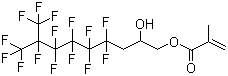 structure of CAS# 16083-81-1, 3-(Perfluoro-5-methylhexyl)-2-hydroxypropyl methacrylate;4,4,5,5,6,6,7,7,8,9,9,9-Dodecafluoro-2-hydroxy-8-(trifluoromethyl)nonyl methacrylate