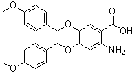 2-Amino-4,5-bis[(4-methoxyphenyl)methoxy]benzoic acid molecular structure (CAS 1609073-29-1)