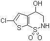 结构式 CAS# 160982-16-1, (S)-6-氯-3,4-二氢-2H-噻吩并[3,2-e]-1,2-噻嗪-4-醇 1,1-二氧化物