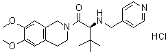 (2S)-1-(3,4-Dihydro-6,7-dimethoxy-2(1H)-isoquinolinyl)-3,3-dimethyl-2-[(4-pyridinylmethyl)amino]-1-butanone hydrochloride (1:1) molecular structure (CAS 1610882-30-8)