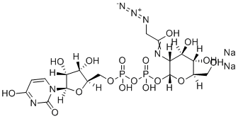 二磷酸尿苷-乙酰半乳糖胺叠氮物二钠盐分子结构 (CAS 1611490-64-2)