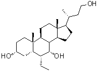 (3alpha,5beta,6alpha,7alpha)-6-Ethyl-24-norcholane-3,7,23-triol molecular structure (CAS 1612191-86-2)