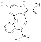 结构式 CAS# 161230-88-2, 3-[(1E)-2-羧基-2-苯乙烯基]-4,6-二氯-1H-吲哚-2-羧酸