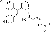 4-[(4-Chlorophenyl)-2-pyridylmethoxy]piperidine p-nitrobenzoic acid salt molecular structure (CAS 161558-45-8)