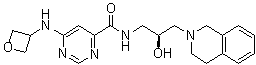 N-[(2S)-3-(3,4-Dihydro-2(1H)-isoquinolinyl)-2-hydroxypropyl]-6-(3-oxetanylamino)-4-pyrimidinecarboxamide molecular structure (CAS 1616391-65-1)