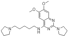 structure of CAS# 1620401-82-2, 6,7-Dimethoxy-2-(1-pyrrolidinyl)-N-[5-(1-pyrrolidinyl)pentyl]-4-quinazolinamine