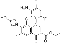 1-(6-Amino-3,5-difluoro-2-pyridinyl)-8-chloro-6-fluoro-1,4-dihydro-7-(3-hydroxy-1-azetidinyl)-4-oxo-3-quinolinecarboxylic acid ethyl ester molecular structure (CAS 1620905-72-7)