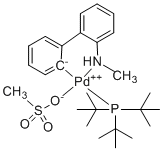 (SP-4-3)-(methanesulfonato-κO)[2'-(methylamino-κN)[1,1'-biphenyl]-2-yl-κC][tris(1,1-dimethylethyl)phosphine]-Palladium molecular structure (CAS 1621274-11-0)