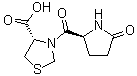 [S-(R*,R*)]-3-[(5-Oxo-2-pyrrolidinyl)carbonyl]-4-thiazolidinecarboxylic acid molecular structure (CAS 162148-16-5)