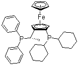 结构式 CAS# 162291-01-2, (1S)-1-(二环己基膦)-2-[(1S)-1-(二苯基膦)乙基]二茂铁