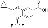 结构式 CAS# 162401-62-9, 3-环丙甲氧基-4-二氟甲氧基苯甲酸