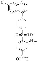 结构式 CAS# 1624602-30-7, 7-氯-4-[4-[(2,4-二硝基苯基)磺酰基]-1-哌嗪基]喹啉