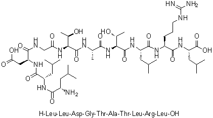 L-Leucyl-L-leucyl-L-alpha-aspartylglycyl-L-threonyl-L-alanyl-L-threonyl-L-leucyl-L-arginyl-L-leucine molecular structure (CAS 162558-12-5)
