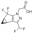 2-((3bS,4aR)-3-(difluoromethyl)-5,5-difluoro-3b,4,4a,5-tetrahydro-1H-cyclopropa[3,4]cyclopenta[1,2-c]pyrazol-1-yl)acetic acid molecular structure (CAS 1626337-85-6)