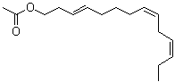 structure of CAS# 163041-94-9, (3E,8Z,11Z)-3,8,11-Tetradecatrien-1-yl acetate;(3E,8Z,11Z)-Tetradeca-3,8,11-trienyl acetate; (E,Z,Z)-3,8,11-Tetradecatrienyl acetate