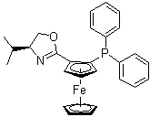 (2R)-1-[(4S)-4,5-Dihydro-4-(1-methylethyl)-2-oxazolyl]-2-(diphenylphosphino)ferrocene molecular structure (CAS 163169-10-6)