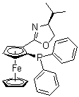 (2S)-1-[(4S)-4,5-Dihydro-4-(1-methylethyl)-2-oxazolyl]-2-(diphenylphosphino)ferrocene molecular structure (CAS 163169-29-7)