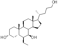 (3alpha,5beta,6beta,7beta)-6-Ethylcholane-3,7,24-triol molecular structure (CAS 1632118-69-4)